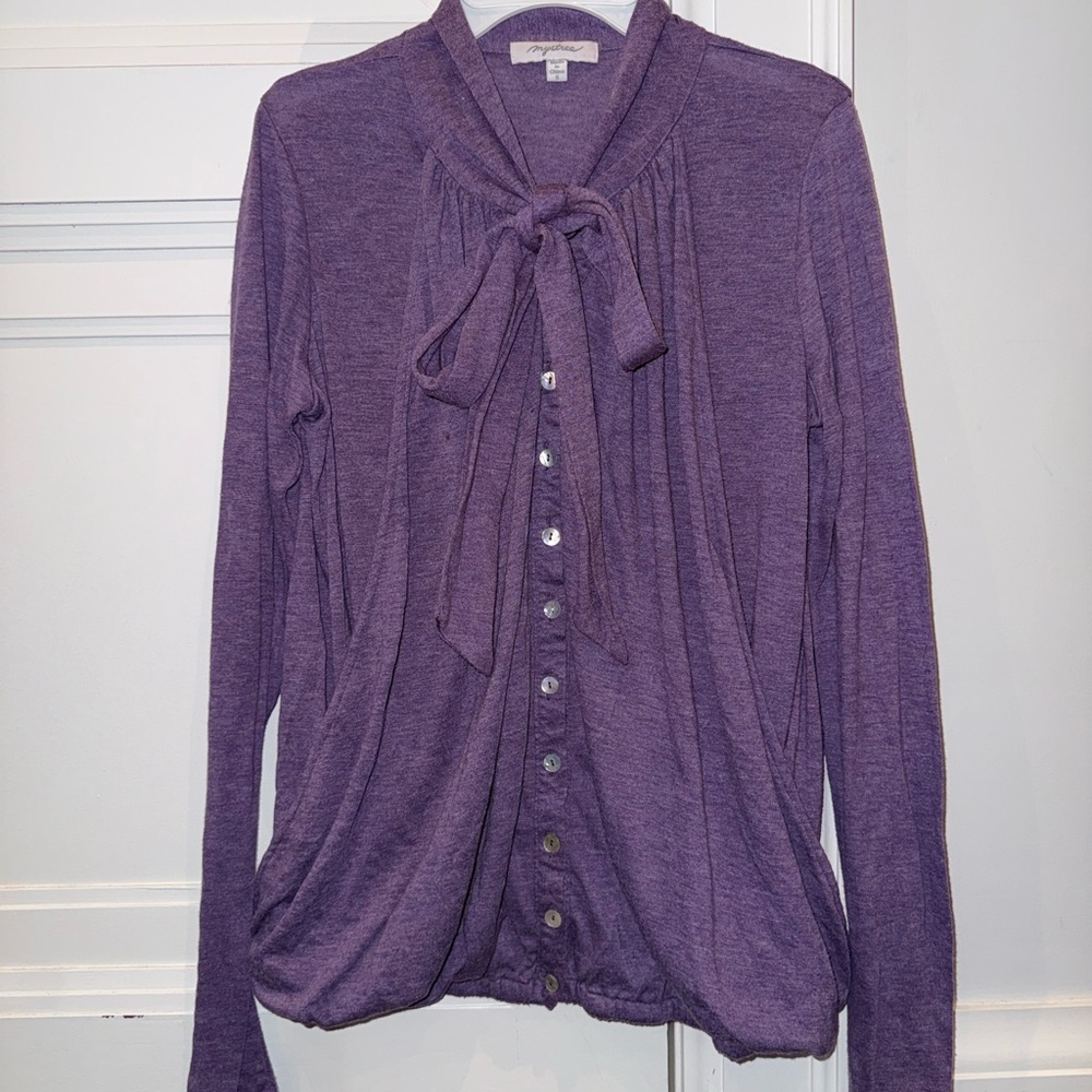 Mystree Purple Button-Down Blouse